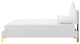Platform Bed Frame, Queen Size, White, Velvet, Modern, Bedroom Guest Suite