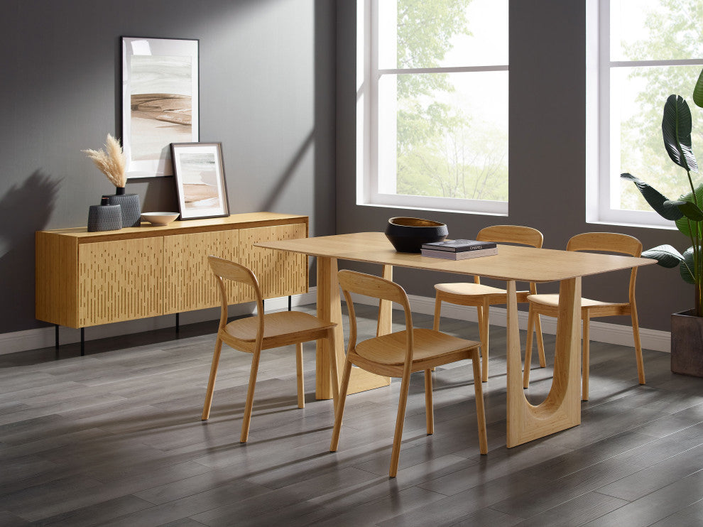 Hanna Dining Chair Bamboo Seat, Wheat, Set of 2