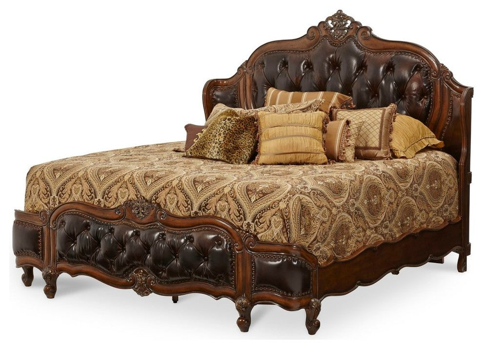 Lavelle Melange California King Bed With Leather Tufted