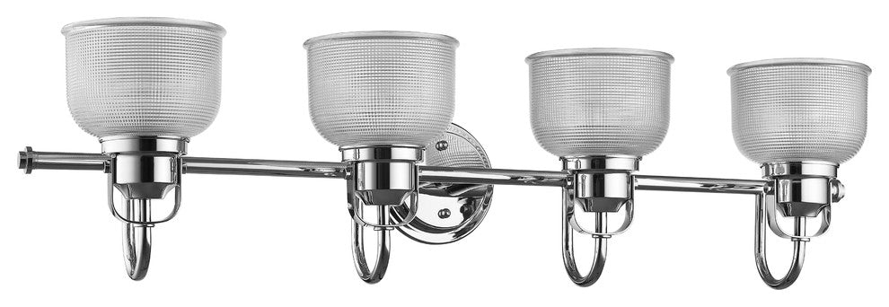Lucie 4-Light Chrome Finish Bath Vanity Wall Fixture Clear Glass 34"