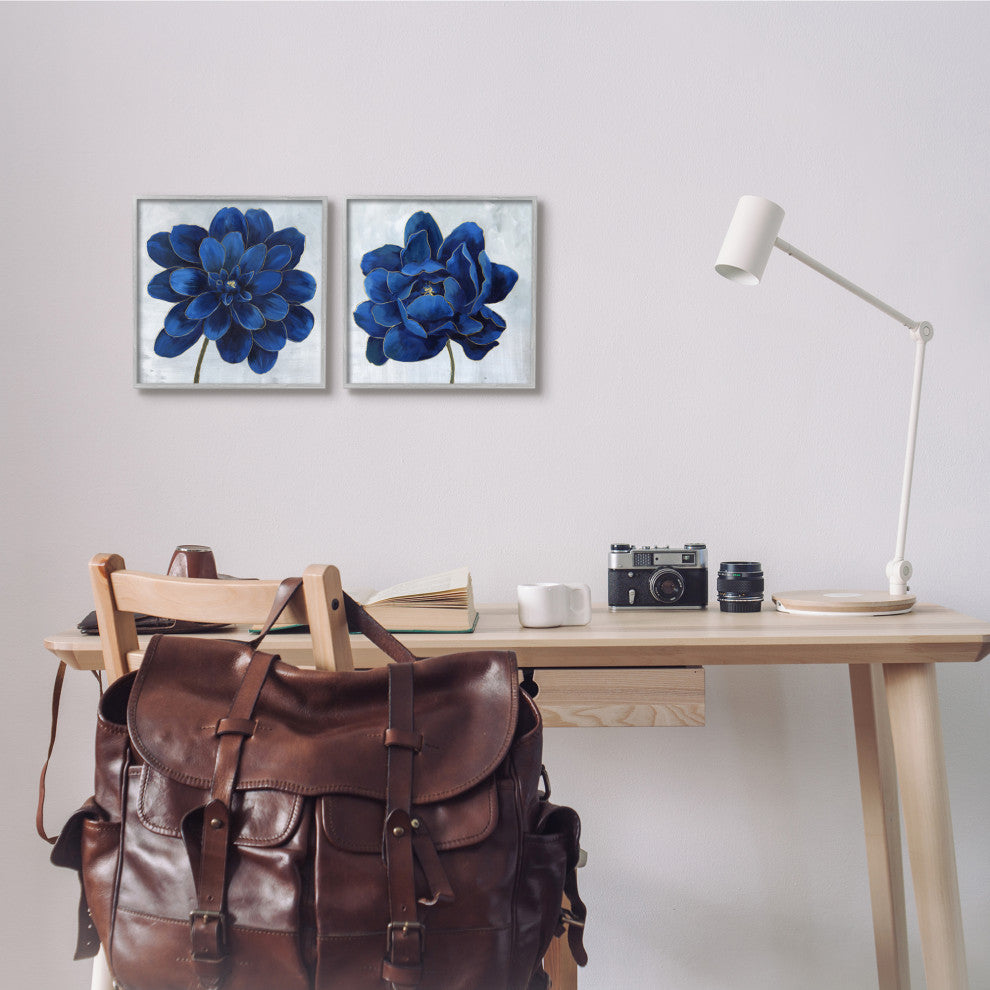 Bold Royal Blue Florals Blooming Chic Petal Flower,12 x 12
