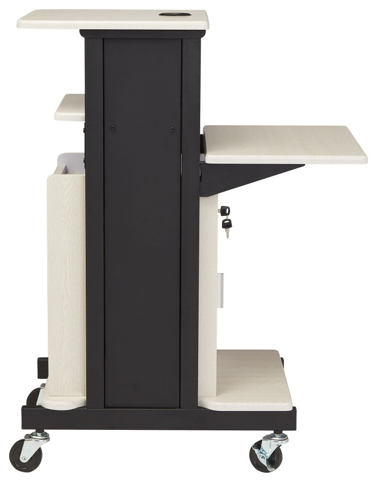 Oklahoma Sound PRC Series Metal Premium Plus Presentation Cart in Ivory/Black