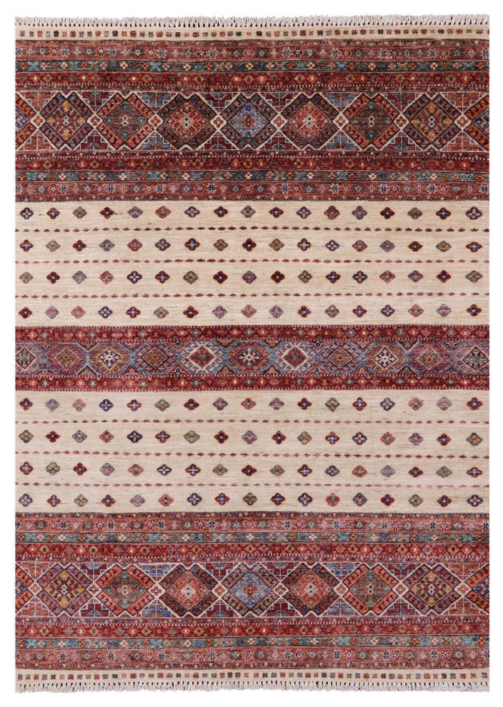 Hand Knotted Khorjin Super Kazak Rug 5' 8" X 7' 8" Q10453