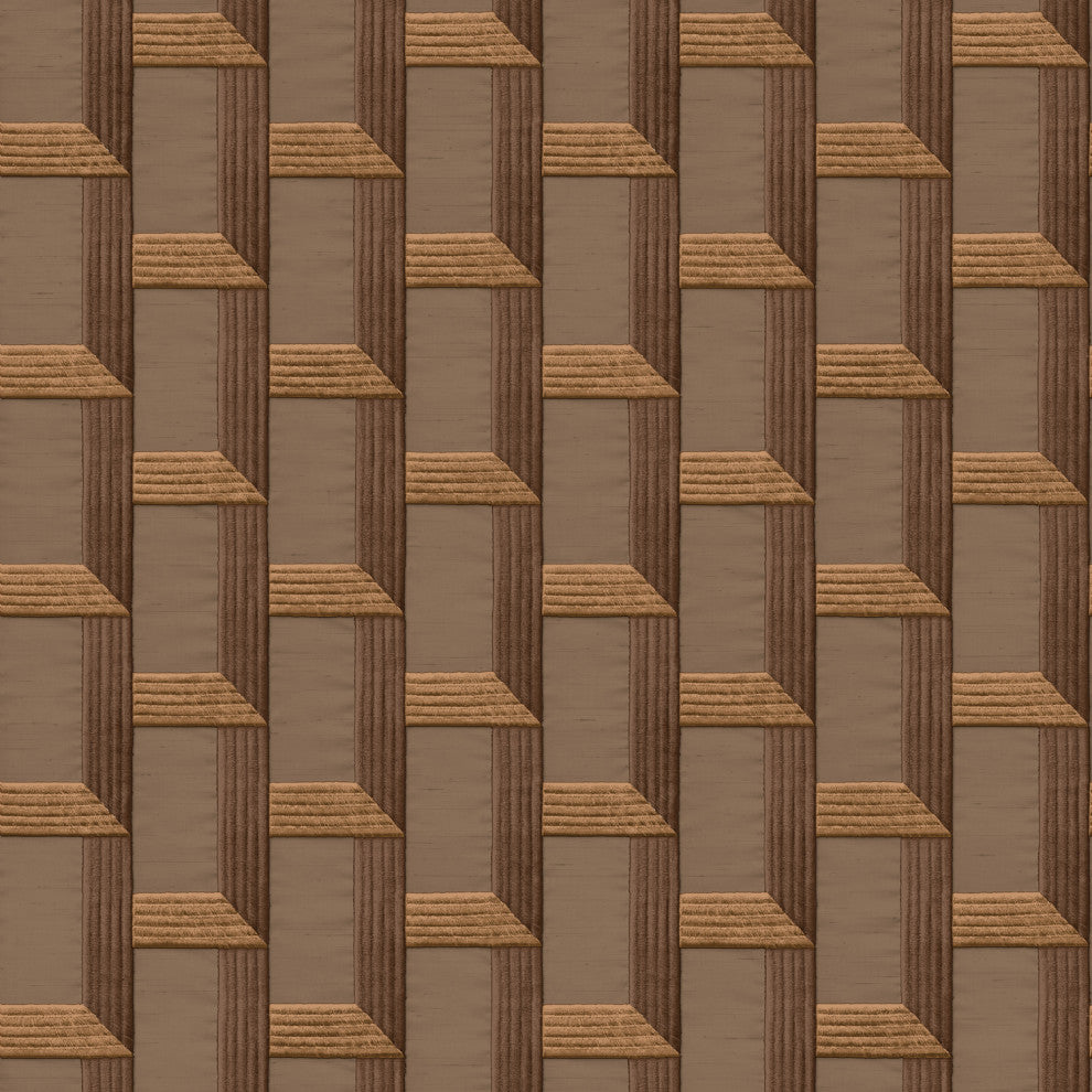 Geometric Textured Wallpaper, Stacked Highs, Brown Orange, 1 Roll