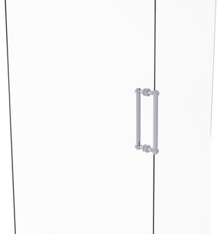 Contemporary 12" Grooved Accent Back to Back Shower Door Pull, Satin Chrome