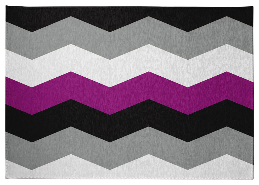 Asexual Chevron Chenille Rug, Asexual Chevron, 5'x7'