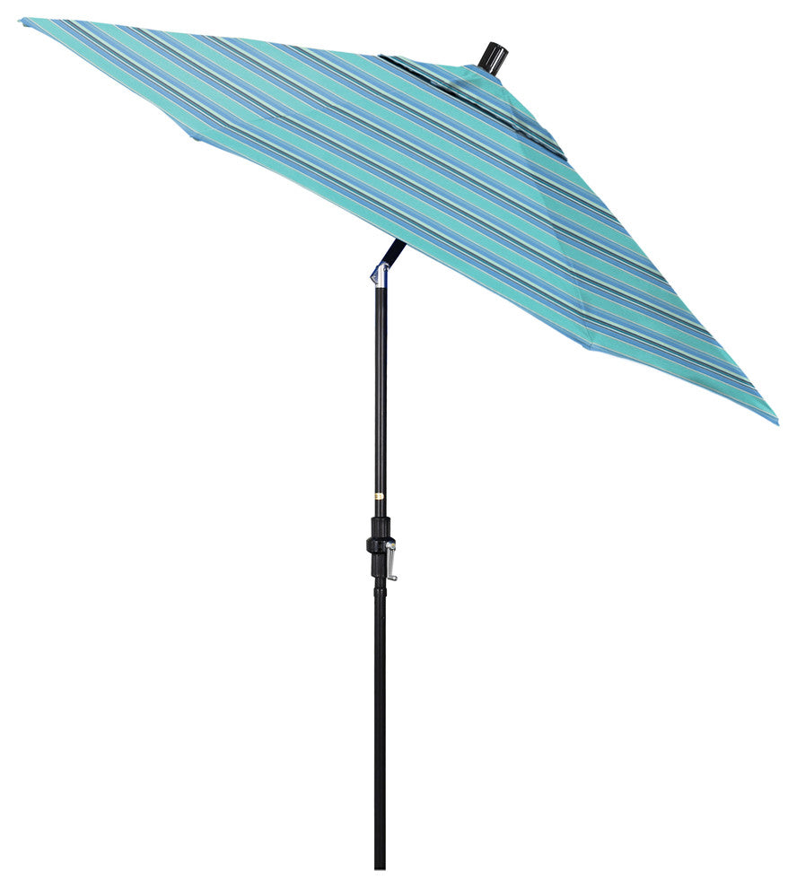 9' Stone Black Collar Tilt Crank Lift Aluminum Umbrella, Sunbrella, Dolce Oasis