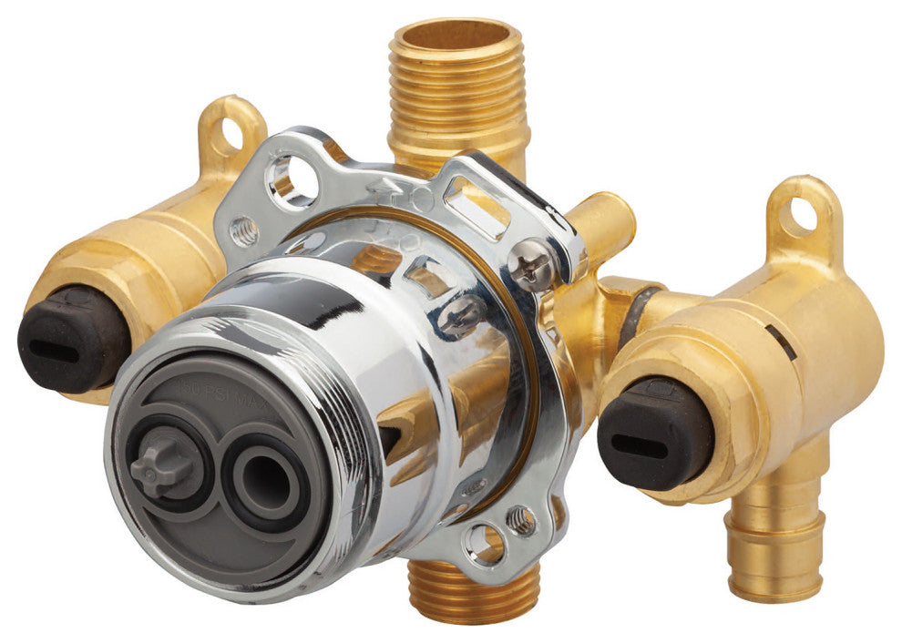 Treysta Tub & Shower Valve- Vertical Inputs WITH Stops- Cold Expansion Pex