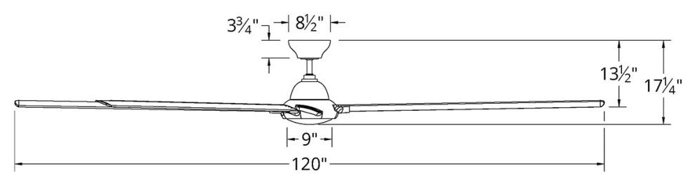 Hydra 120" Indoor/Outdoor 8-Blade Smart Ceiling Fan, Matte White, 3000K Light
