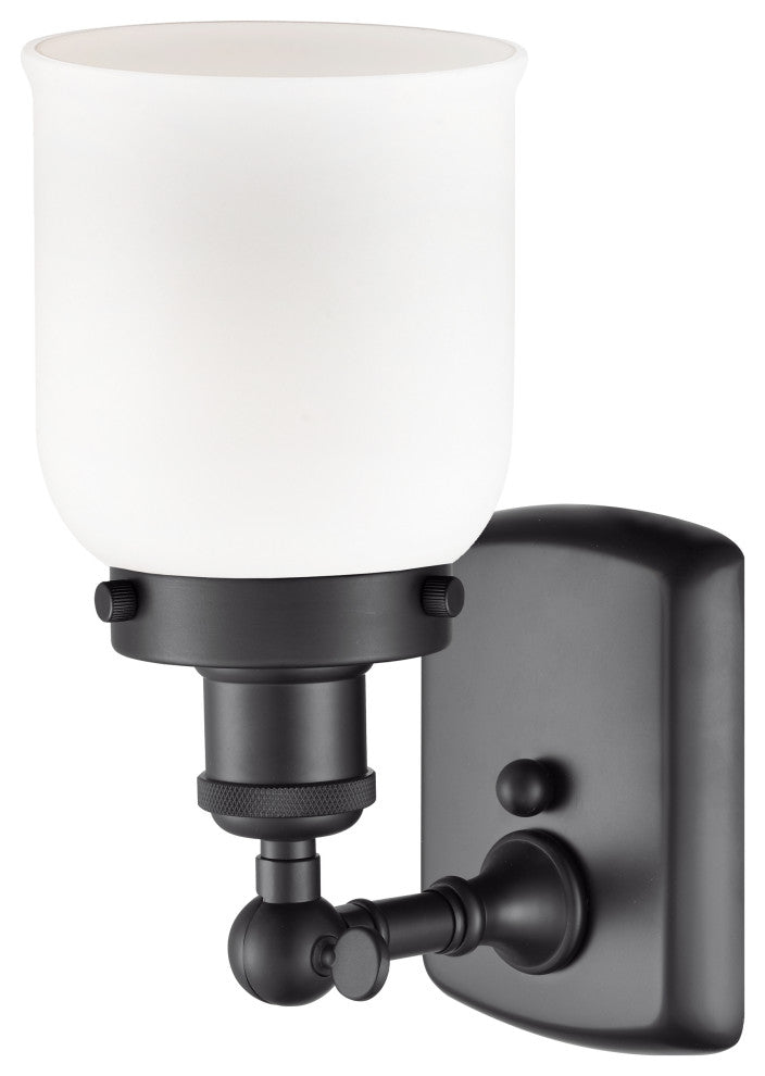 Small Bell 1-Light Sconce, Matte Black, Matte White