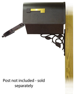 Berkshire Mailbox With Newspaper Tube & Floral Front Mailbox Mounting Bracket