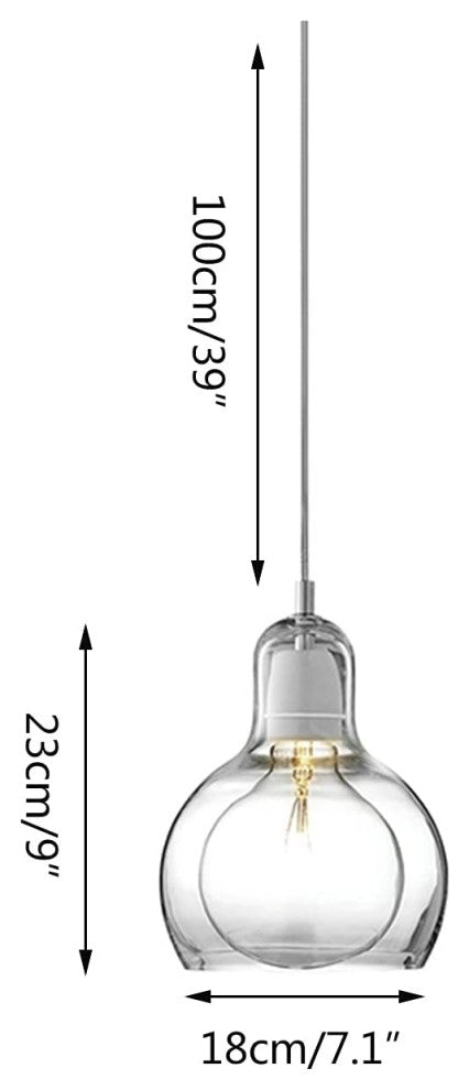 Vintage Pendant Chandelier Ceiling Light, Globe Glass