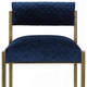 Cortesi Home Argo 30" Barstool, Blue Velvet, Brushed Gold Legs