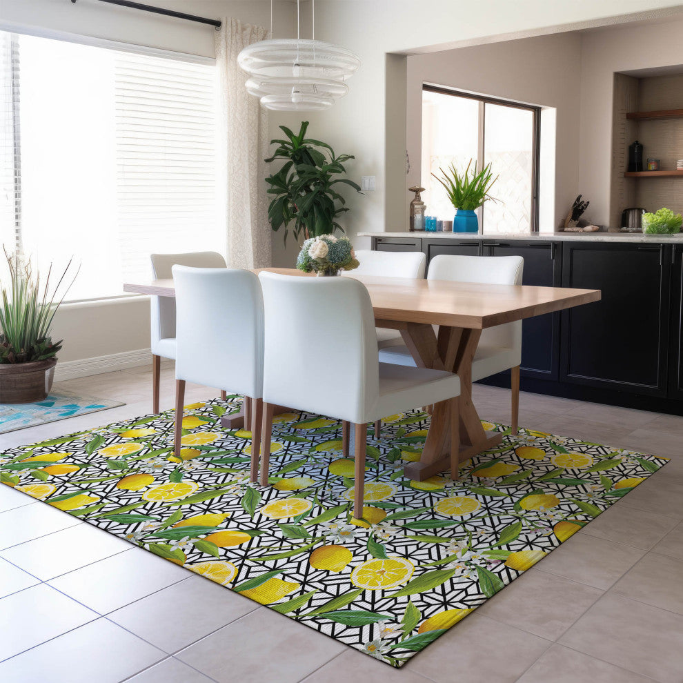 Indoor/Outdoor Kendall KE5 Ivory Machine Washable 10' x 14' Rug