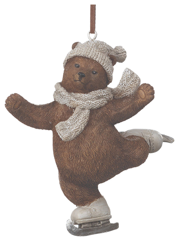 Skate and Snowboard Bear Ornament, 4-Piece Set