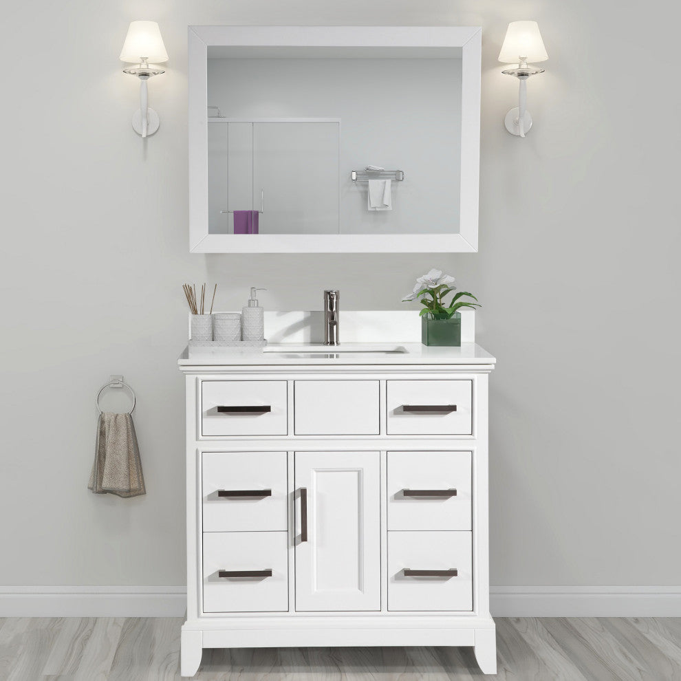Bathroom Vanity Set With Engineered Marble Top, 48"