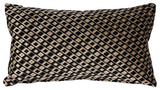 Velvet Geometric Pattern Decorative Throw Pillow, Jager Black Diamond, 12"x20"