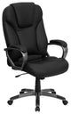 High Back Black Leather Executive Swivel Chair With Arms