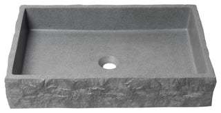 Alfi Brand 24" Solid Concrete Rectangular Above Mount Vessel Sink