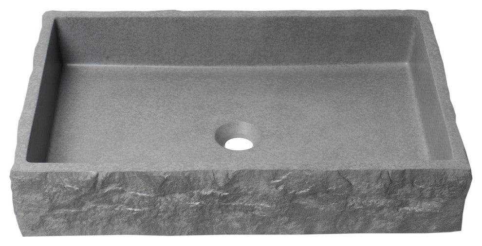 Alfi Brand 24" Solid Concrete Rectangular Above Mount Vessel Sink