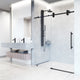 VIGO Elan 56" to 60" W x 74" H Frameless Sliding Shower Door, Matte Black, Laminated Glass
