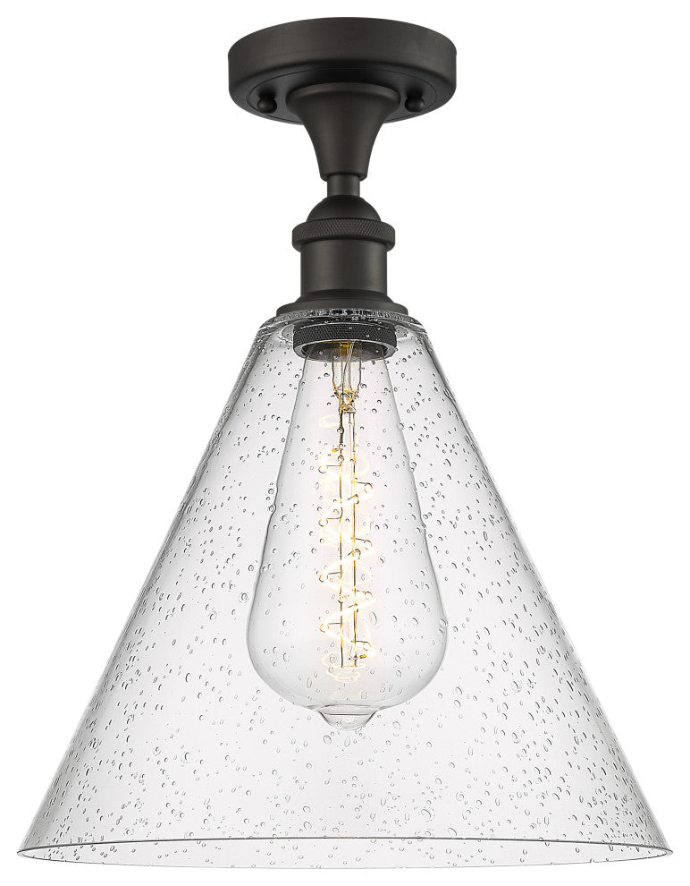 Innovations 516-1C-OB-GBC-124-LED 1 Light Semi-Flush Mount, Oil Rubbed Bronze