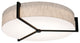 Apex 33" Medium Base Flush Mount, Espresso Finish, Jute Shade
