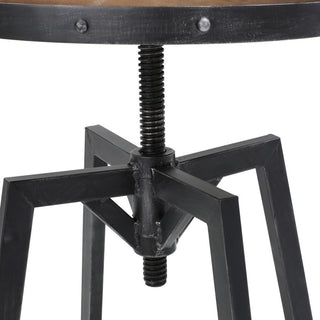 GDF Studio Poe Anique Finish Firwood Height Adjustable Bar Stool
