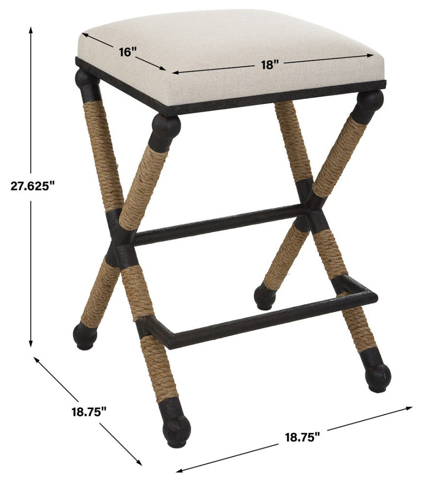 Uttermost Firth Counter Stool 23709, Oatmeal
