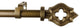 1" Leto Curtain Rod, 28"-48", Renaissance Gold