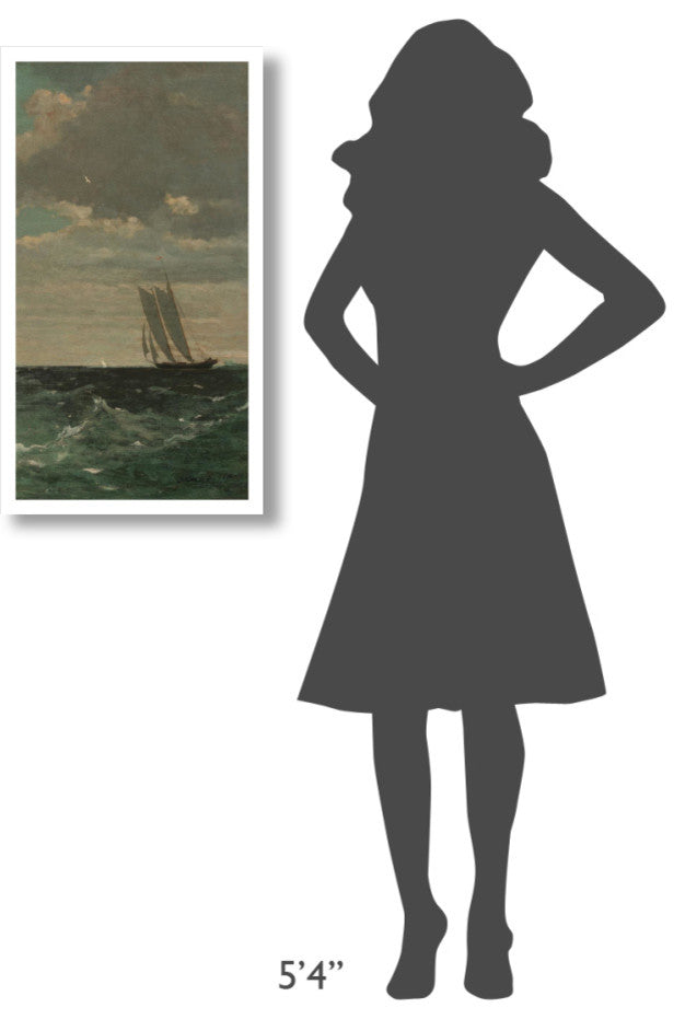 "Breezing Up (right)" Digital Paper Print by Winslow Homer, 18"x32"