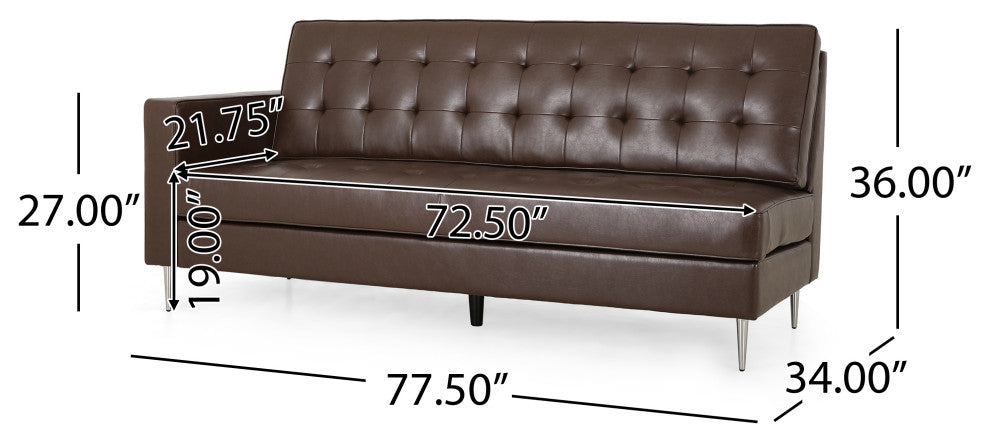 Goliath Contemporary Faux Leather Tufted 5 Seater Sectional Sofa Set