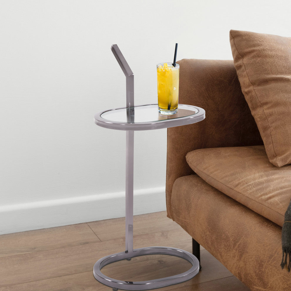 Howard Elliott Oval Stainless Steel Drink Table
