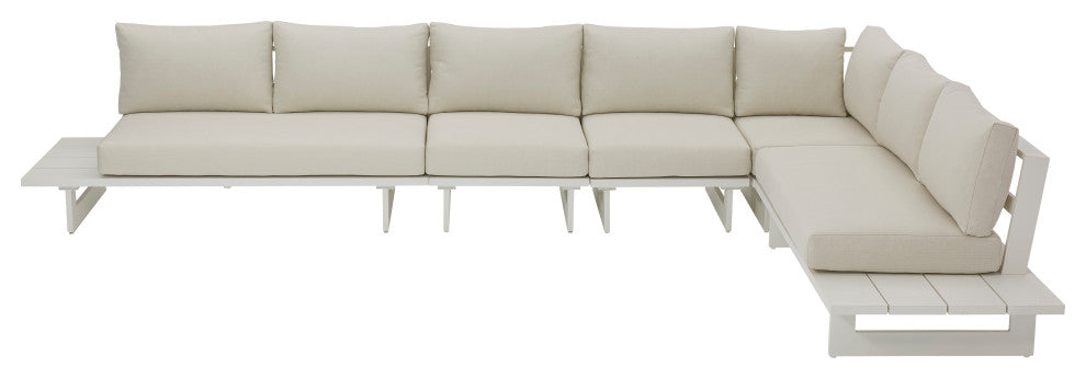 Maldives Cream Water Resistant Fabric Outdoor Patio Modular Sectional