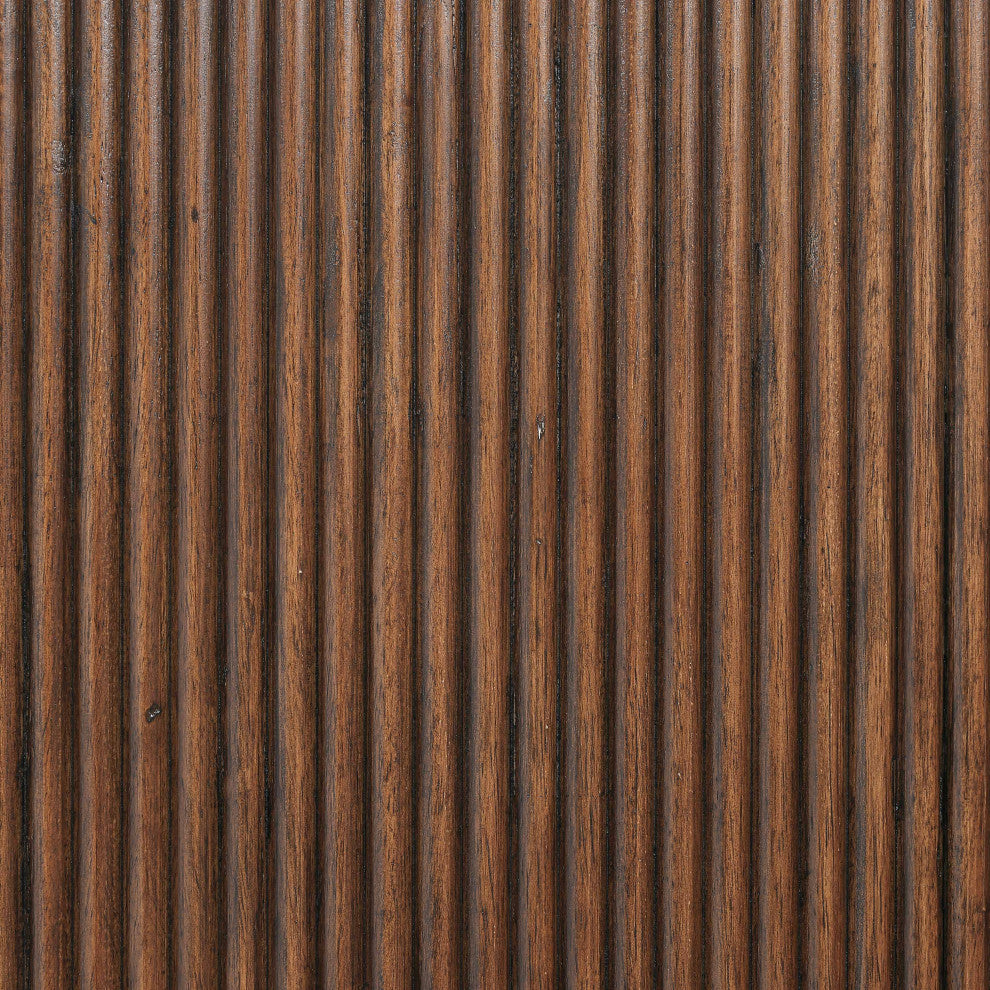 Astrid Solid Wood And Oak Veneer Vanity / Desk / Console Table, Brown