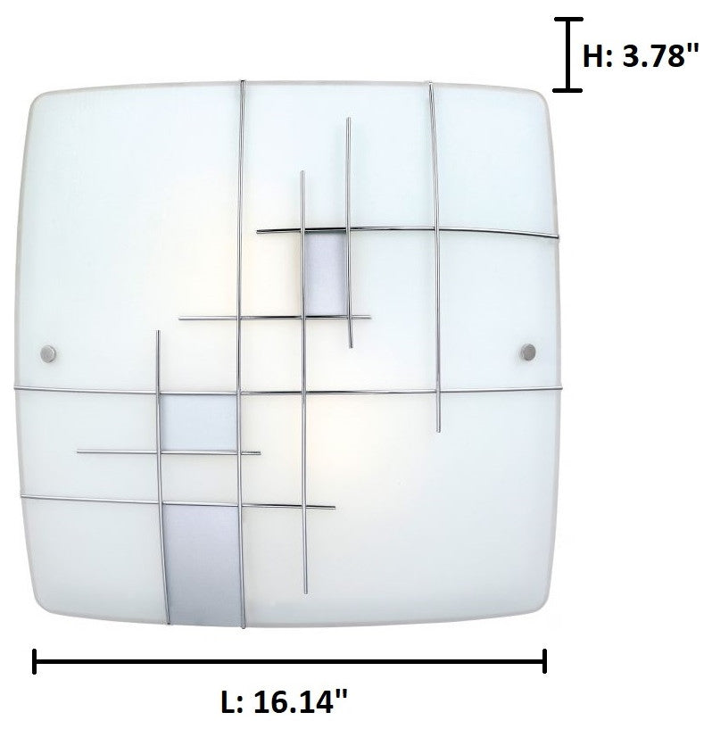 Eglo 2x60w Ceiling Light W/ Chrome Finish & Clear & White Paint Design - 90383A