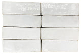 Moroccan Handmade 2x6 Solid Color Zellige Tile, White Piece