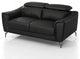 Urban 65" Black Leather Adjustable Headrest Loveseat