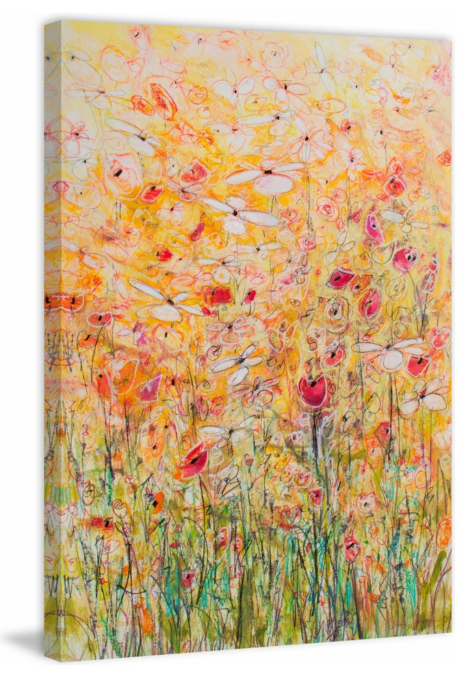 "Daisy Chain 10" Painting Print on Wrapped Canvas, 24x36