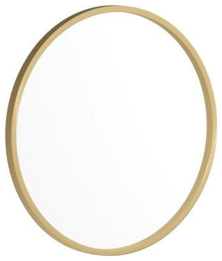 Julianne Round Metal Framed Wall Mirror, Gold, 20"