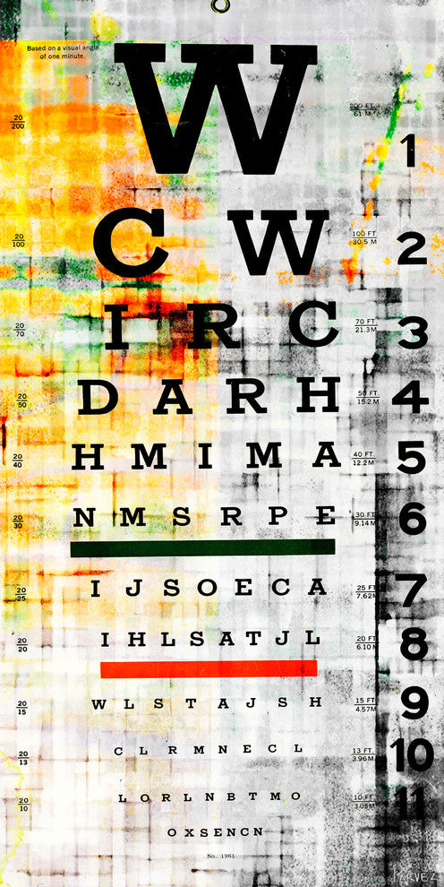 "Eye Chart" Fine Art Canvas Print, 12"x24"