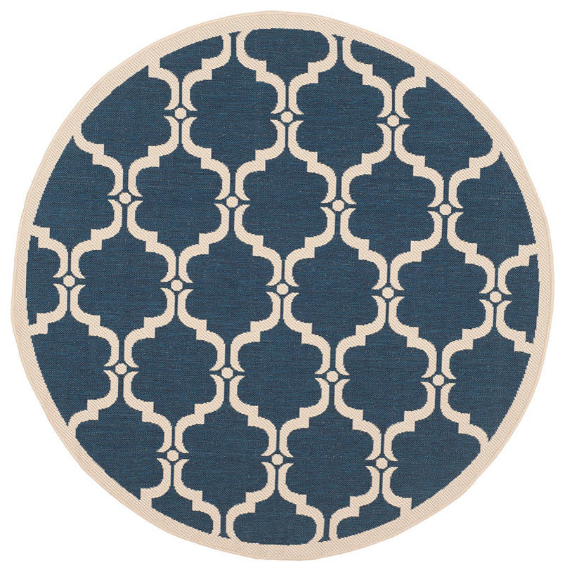 Safavieh Courtyard Cy6009-268 Navy, Beige Area Rug, 2'3" X 6'7"