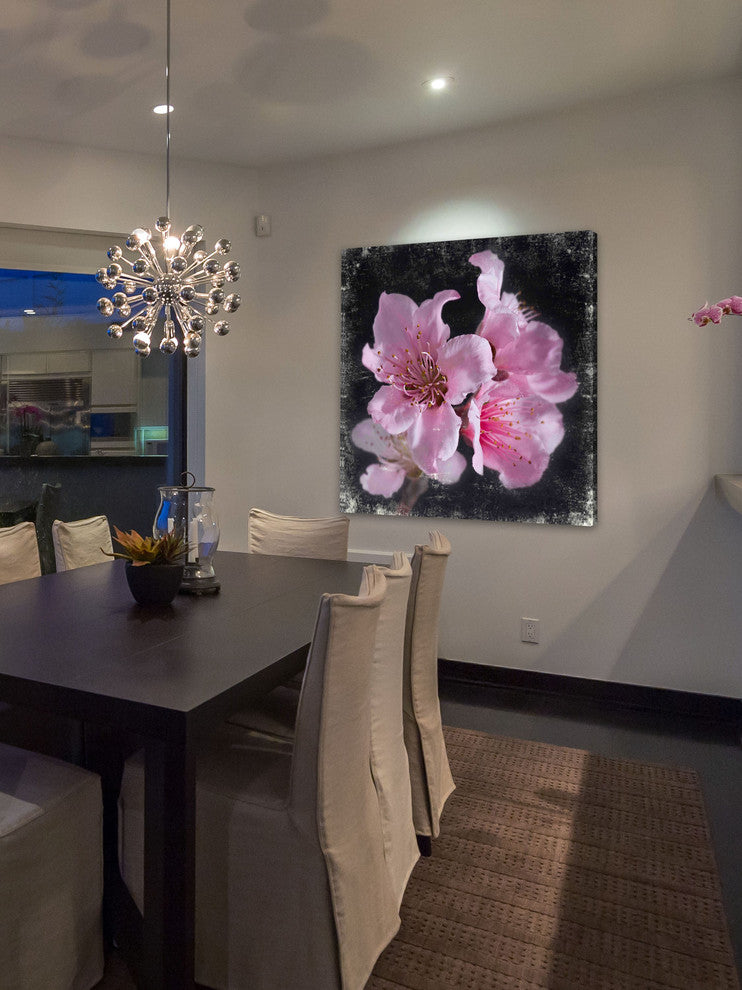 "Plam Pink Blossoms" Painting Print on Canvas by Aryai
