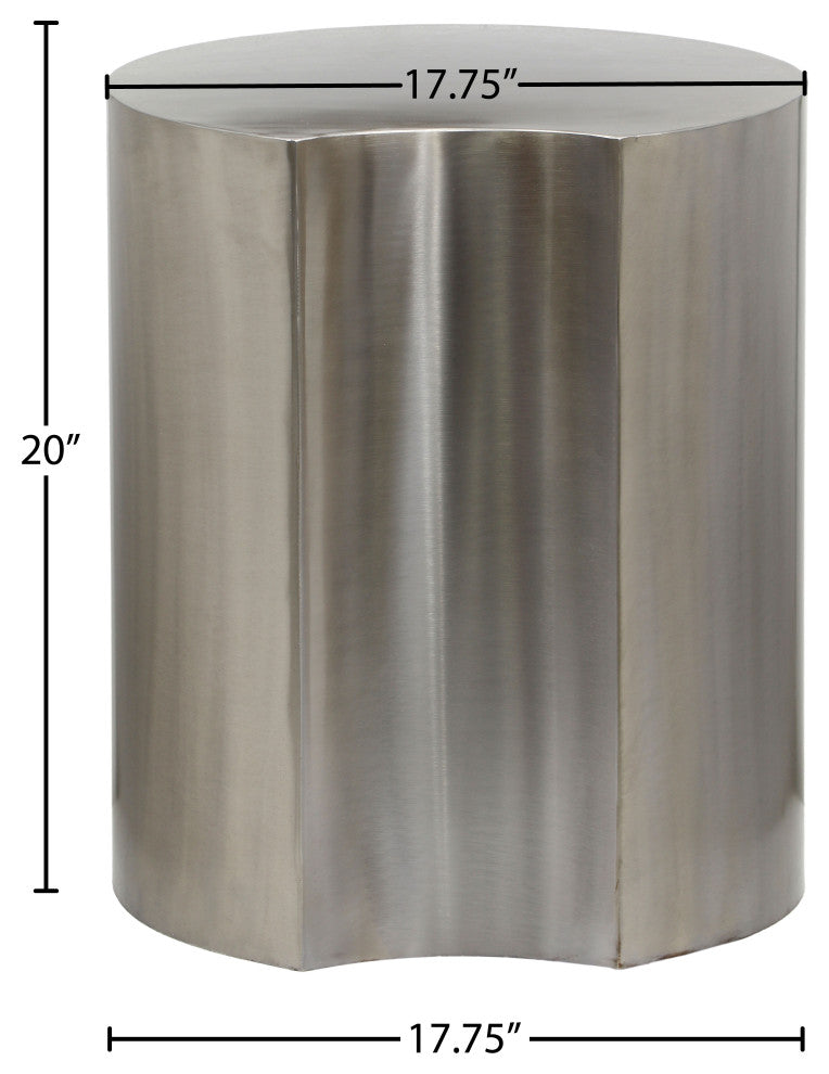 Dimple Iron End Table, Silver, 1-Piece: 18"Wx18"Dx20"H