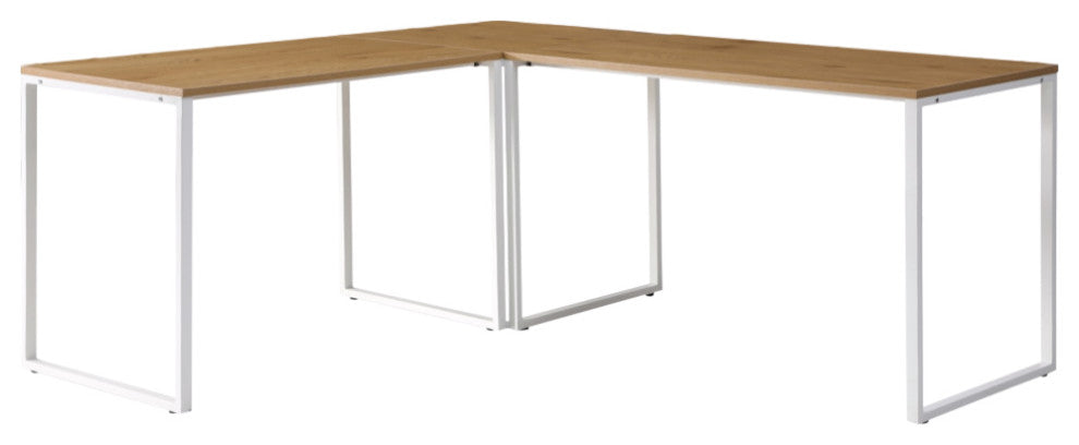 Loft Lyfe Zeus Desk, L-Shaped, Natural/White