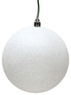 Vickerman N591211Dg 4.75" White Glitter Ball Ornament, 4 Per Bag