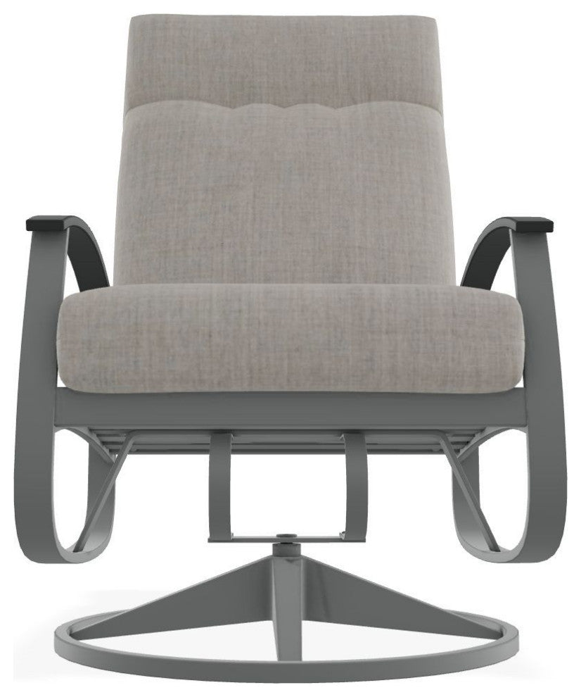 Belle Isle Cushion Deep Seat Outdoor Swivel Rocker, Cast Silver/Graphite