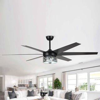 70-inch Black LED Ceiling Fan With Remote