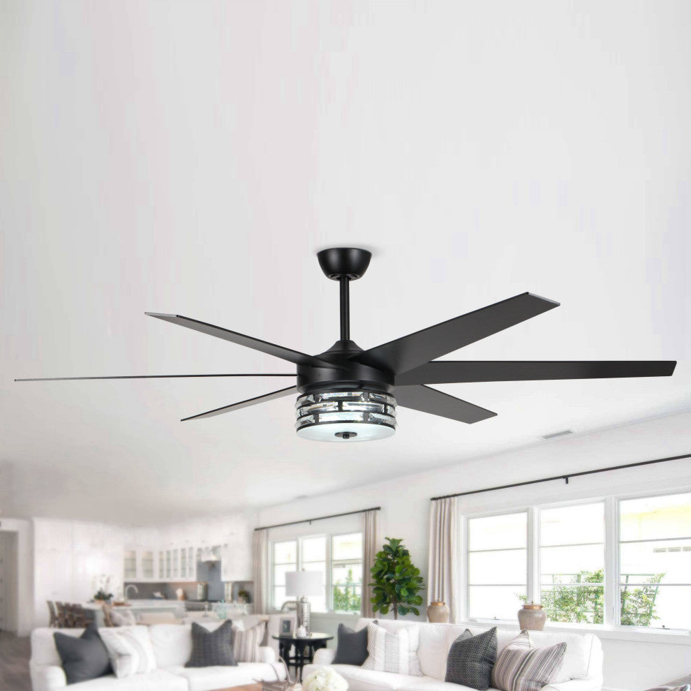 70-inch Black LED Ceiling Fan With Remote