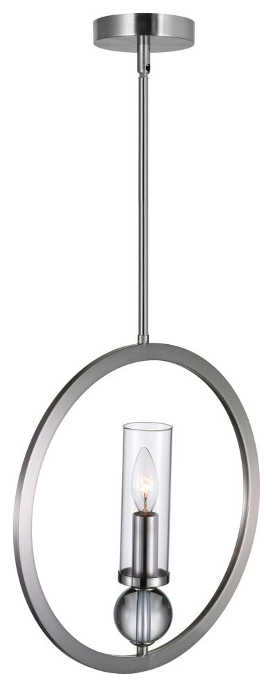 Elton 1 Light Pendant With Satin Nickel Finish